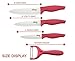 Ceramic Knives 4 pieces set in RED. Professional cuisine. Lead and Chemical free on your food. Ultralight, Ultrasharp and Long Resistance, Durable. Ergonomic design.Cut like a Chef. FDA