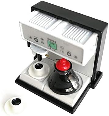 Martinimble Coffee Maker Machine Coffee Makers Machines Fllter Coffee Maker Machine Pod Coffee Maker Machines Dollhouse 1:12 Miniature Kitchen Expresso Coffee Maker Machine with Pot Cup Set