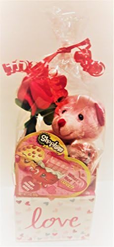 Valentines Day Gift Teddy, Hershey's Candy (Pink), Shopkins, Plush Rose, Trinket Box