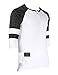 ZIMEGO Men's 3/4 Sleeve Baseball Football College Raglan Henley Athletic TShirt,White Black,Medium