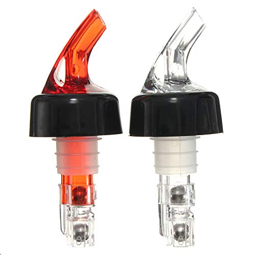 35mL Quick Shot Spirits Measuring Pourer Automatic Measure Liquor Bottle Pourers Drinks Bar Wine Cocktail Dispenser (Red)