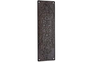 Adonai Hardware 10 Inch "Nezib" Decorative Silicon Bronze Push Plate (Distressed Silicon Bronze Medium Patina)