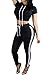 Pink Queen Womens 2 Piece Outfit Sport Bodycon Crop Top Long Pant Tracksuit