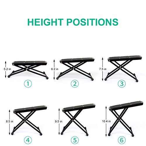 Guitar Foot Rest Stool Adjustable Height Angle Nonslip Rubber Pad