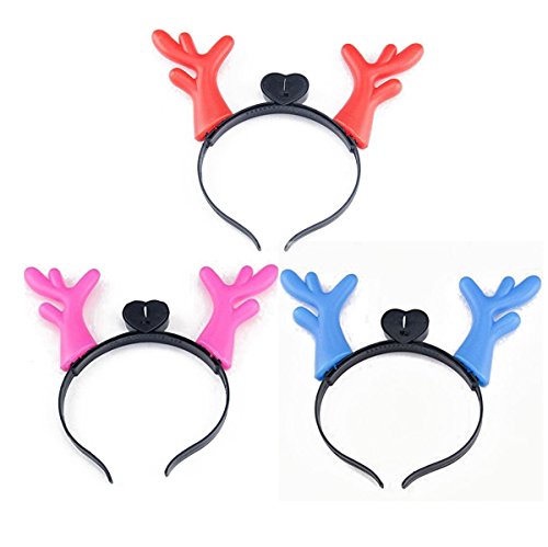 Fusicase New Creative 3pcs/lot Antler Flash Light Hair Head Band Hair Accessory for Easter Halloween Christmas Party Costume