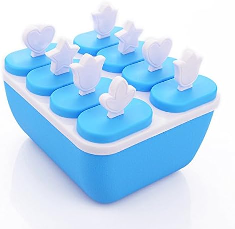 Velar Ice Pop Mold - 8pcs Set Plastic Groovy Popsicle Mold - Ice Pop Maker - Non-Toxic - Reusable Sticks