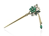 Totoroforet Chinese Traditional Jasmine Flower Rhinestones Vintage Bronze Hairpin/ Hair Stick Turquoise