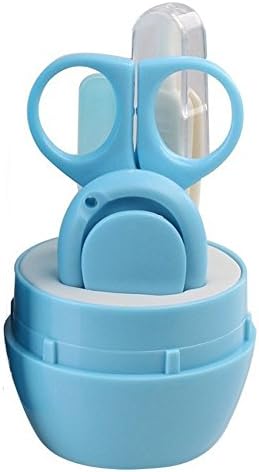 Baby Nail Clipper Trimmer with Safety Scissors and File Grooming Set Kit Perfect for Sleepy Newborn Infant-Blue