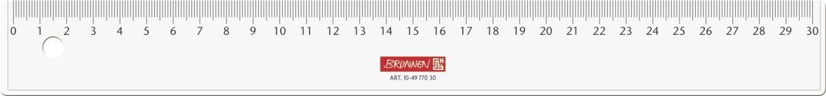 Brunnen Office, School, Ruler, 30 CM, Polystyrene, Transparent