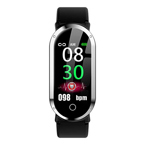 Kanzd T1 Men Women Blood Oxygen Blood Pressure Heart Rate Monitor Sports Smart Watch (Silver)