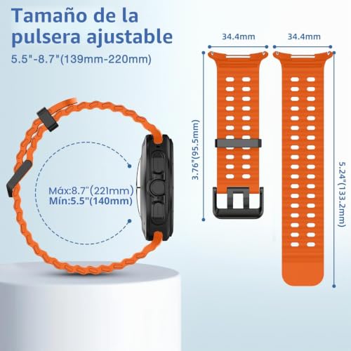 WindRen 5 Pieces Strap Compatible with Samsung Galaxy Watch Ultra 47 mm (2024/2025) Women Men, Soft Silicone Sports Bracelet