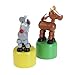 Wooden Animal Push Up Press Base Toy
