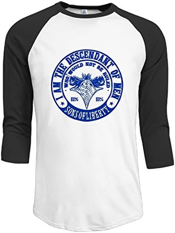 I Am The Descendant Of Men Men 3/4 Sleeve Raglan Tee Shirts Black