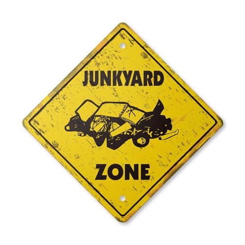 Junkyard Vintage Crossing Sign Zone Xing | Indoor/Outdoor Plastic | 12" Tall Ru…