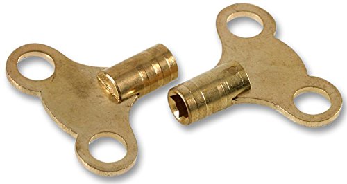Key, Radiator Clock Type, (2Pack), Colour Brass, Fasteners & Hardware