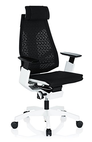 HJH-Office-652600-Sedia-Executive-Genidia-PRO-White-Rete-Nero-Sedia-da-Ufficio-ergonomico