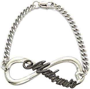 Letter Love Fashion Celebrity Fan Mahomie Infinity Piece W/4Mm 7" Link Bracelet