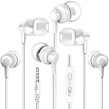 FosPower (3 Pack) Headphone 3.5mm In-Ear Headset [Noise Isolation | Enhanced Bass] with Mic / Audio Control Earphone for iPhone 6S Plus/6S/iPad/Macbook, Galaxy S8 Plus/Note 8, PS4, Xbox - White