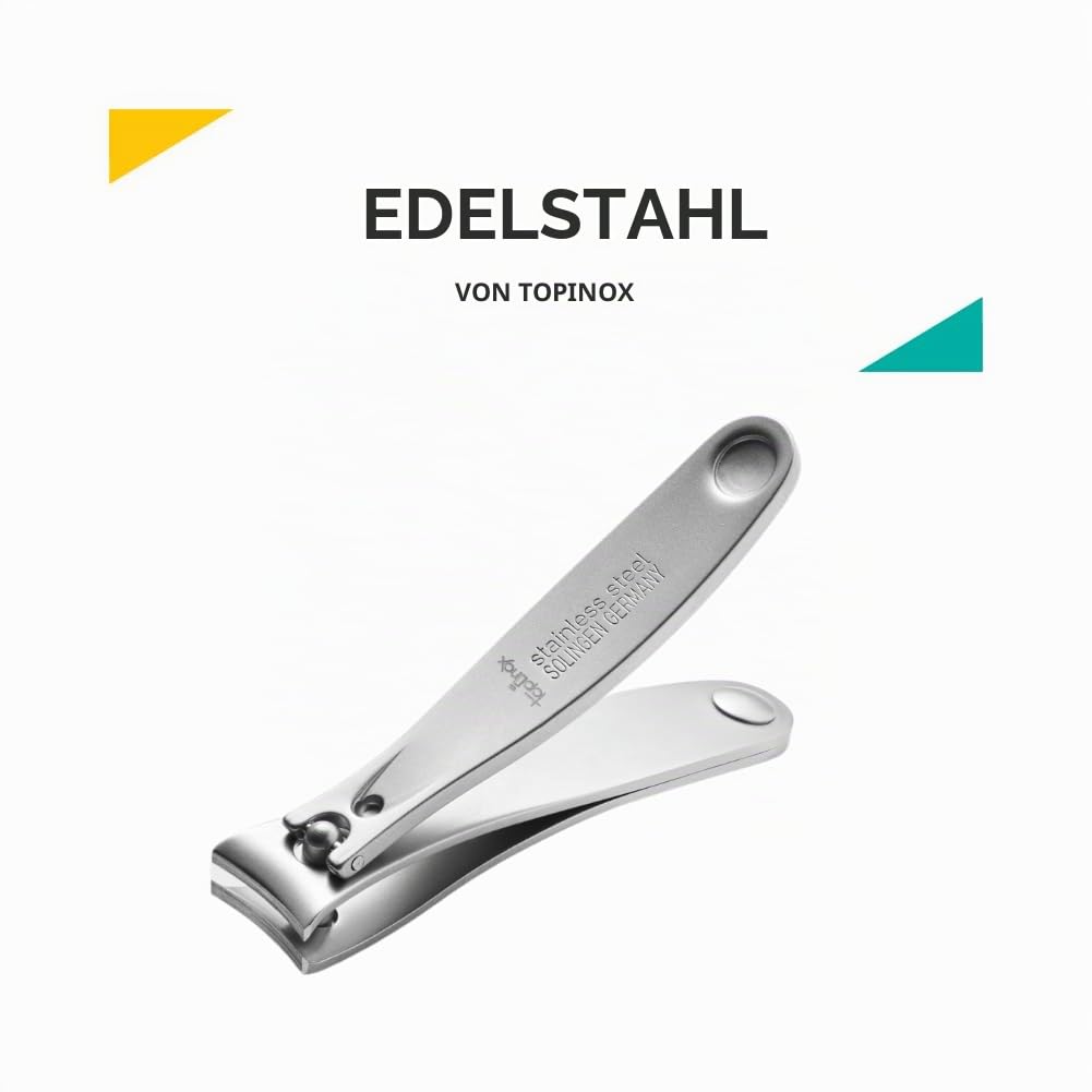 Rui Smiths Profi Nagelknipser | TopInox Edelstahl Maniküre Pediküre Trimmer, gebogene Schneiden, Reisegröße, 6 cm Länge | Made in Solingen, Germany 3