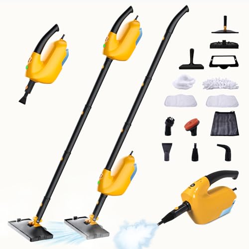 Photo 1 of GHORA Steam Mop, All-in-one Handheld Steam Cleaner with 13 Attachments, 23FT Cord, 11.83OZ Removable Tank, Adjustable Height Steam Mops for Floor Cleaning, Hardwood Floors, Carpets, Tiles, Windows