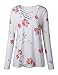 Walant Womens Floral Printed Long Sleeve Criss Cross V-Neck Casual Tops T-Shirt White Small