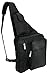 Mens Womens Black Cowhide Leather Crossbody IPAD Compatible Shoulder Sling Bag with Carabiner