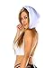 iHeartRaves White Draped Hoodie, Hooded Cowl Rave Crop Top (One Size)