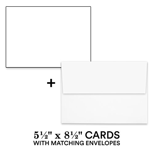 Buy Hamilco White Cardstock Thick Paper 5 1/2 x 8 1/2" Blank Index