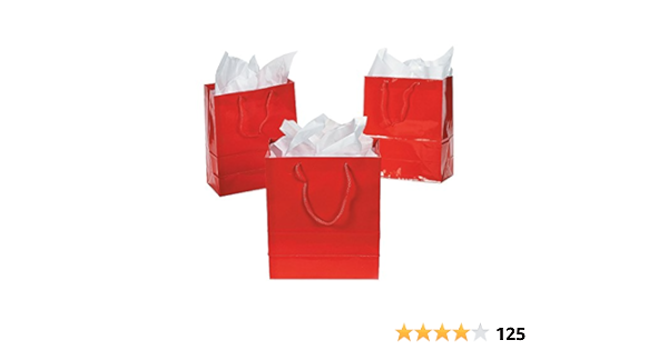 Download Amazon Com Fun Express Medium Red Gift Bags For Party Party Supplies Bags Paper Gift W Handles Party 12 Pieces Health Personal Care