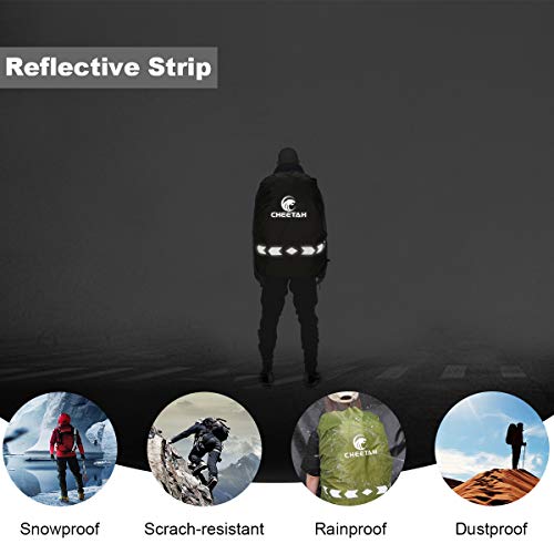 Cheetah Outdoor 100% Waterproof Backpack Rain Covers (45L-80L) with Adjustable Anti-Slip Cross Buckle Strap and Reflective Strip, Durable Strengthened Layer for Hiking, Hunting, Biking ArmyGreen-XL - Thumbnail 4