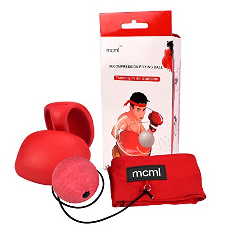 OUTFANDIA Boxing Reflex Ball Head Cap Punch Gloves 3pcs Boxing Gear Combo Gym Equipment Set - Fitness Accessories for Reflex Speed Training - Thumbnail 7