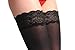 Black Luxurious Hold Ups With Floral Silicon Lace 60 Den - Hold Ups