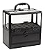 Seya Beauty Professional 18 Nail Polish & Lipstick Clear Panel Makeup Artist Organizer Cosmetic Case w/ Slide Out Drawer (Black)