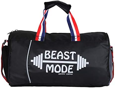 30 LTR Black Nylon Sports Duffle Gym Bag with Shoes Compartment