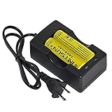 Intsun® 2pcs 3.7V 18650 3400mah Rechargeable Li-ion Battery with PCB and 18650 battery Charger for LED Flashlight, Headlamps, search light lamp, etc