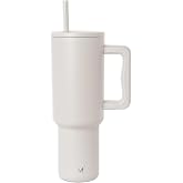 Simple Modern 40 oz Trek Tumbler with Handle and Straw Lid | Cup Holder Friendly Insulated Stainless Steel Travel Mug | Almond Birch
