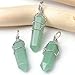 JOVIVI® Rock Crystal Divination Quartz Healing Point Chakra Pendant - Green Aventurine