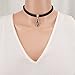 Elosee Synthetic Leather Charm Necklace Choker (Music Note)