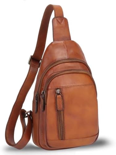 Amazon.com: Genuine Leather Sling Bag Vintage Crossbody  display picture 1