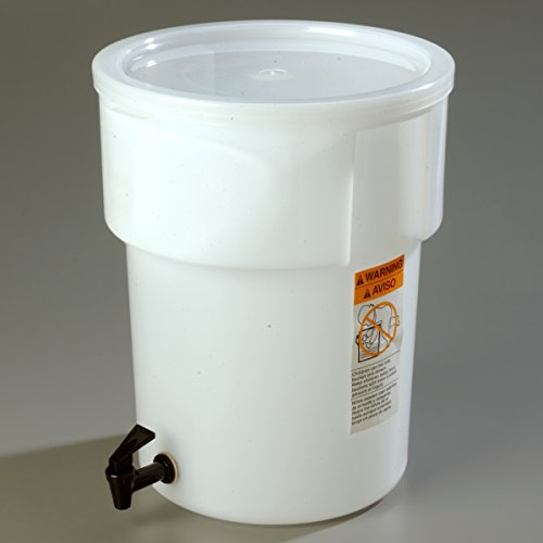 Carlisle FoodService Products Round Beverage Dispenser Drink Dispenser with Spigot for Catering, Plastic, 5 Gallons, White - Thumbnail 6