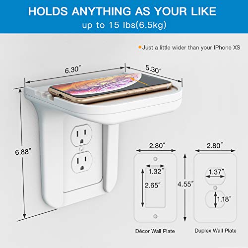 image for PERLESMITH Wall Outlet Shelf Holder Charging Socket Power Perch Organi