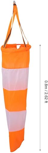 DEWIN Wind Measuring Sock Nylon Windsock 0.8 m Red White Fluorescent Reflective view 3