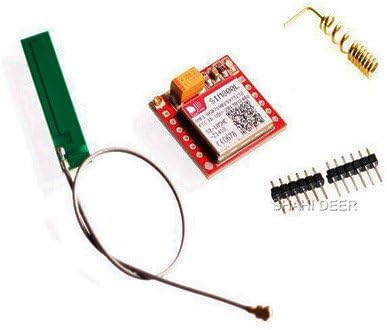 SHAHIDEER SIM800L GPRS GSM Quad-Band Network Breakout Module TTL Serial Port with Micro Sim Card Antenna IPEX Interface for Arduino Raspberry Pi DIY
