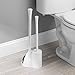 mDesign Slim Toilet Bowl Brush and Plunger Set for Bathroom Storage - White