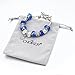 CHOKER ® Silver Plated Snake Chain Charm Bracelets Crystal Beads Bracelet for Women (Blue)