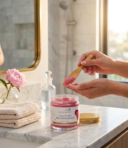 AFLORA NATURAL Bikini Pink Brightening & Moisturising Cream, Deep Hydration, Strong Floral Fragrance, Shea Butter, 250ml
