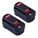 HPB18 18V Battery Replace for Black and Decker 18 Volt Battery HPB18-OPE 244760-00 FS180BX A1718 A18 A18E FS18BX NST2118 FSB18 FS18FL FEB180S A18NH FS18FL Firestorm Cordless Power Tools - 2 Packs