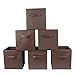 Blissun Foldable Storage Bins, Cloth Organizers Basket Cubes, 6 Pack (Brown)