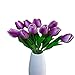 FLOWER Wholesale Tulip Latex Real Touch for Wedding Bouquet KC456 (Purple, 10pcs)
