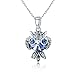 SBLING Blue Owl Pendant Necklace Made with Austrian Crystals